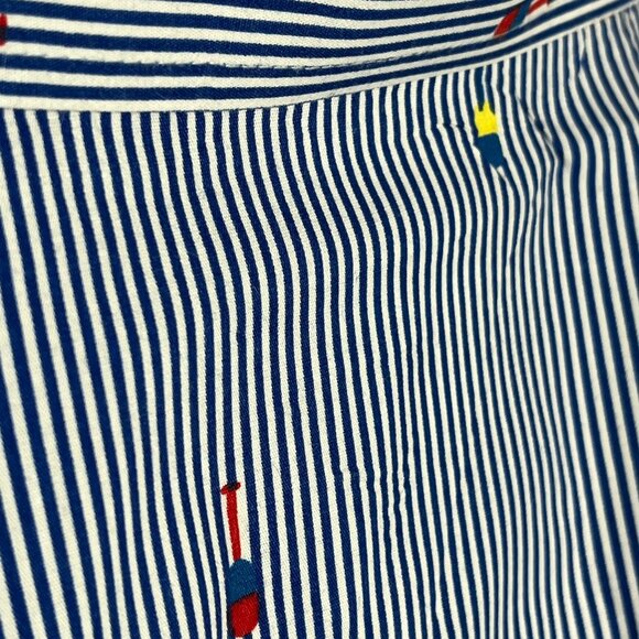 Brave Soul Top Mens XL Button Down Shirt Short Sleeve Blue Striped Work Casual - Picture 12 of 12